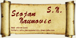 Stojan Naumović vizit kartica